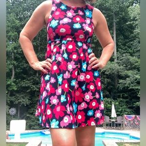 Multicolor summer dress by Monteau - Size Medium with peek a boo back detail